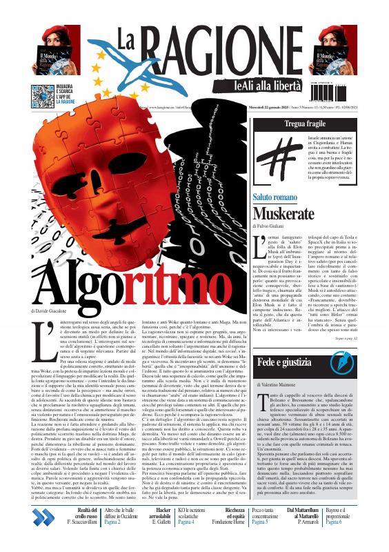 Prima-pagina-la ragione-oggi-edizione-di-oggi-20250122